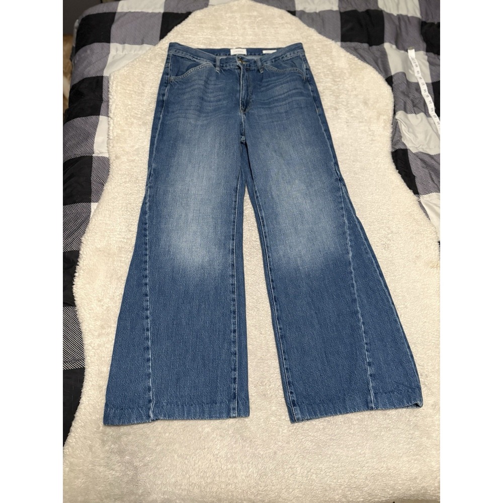 Frame Le Baggy Palazzo Jeans Womens 29 Medium Wash Blue Wide Leg Relaxed Denim